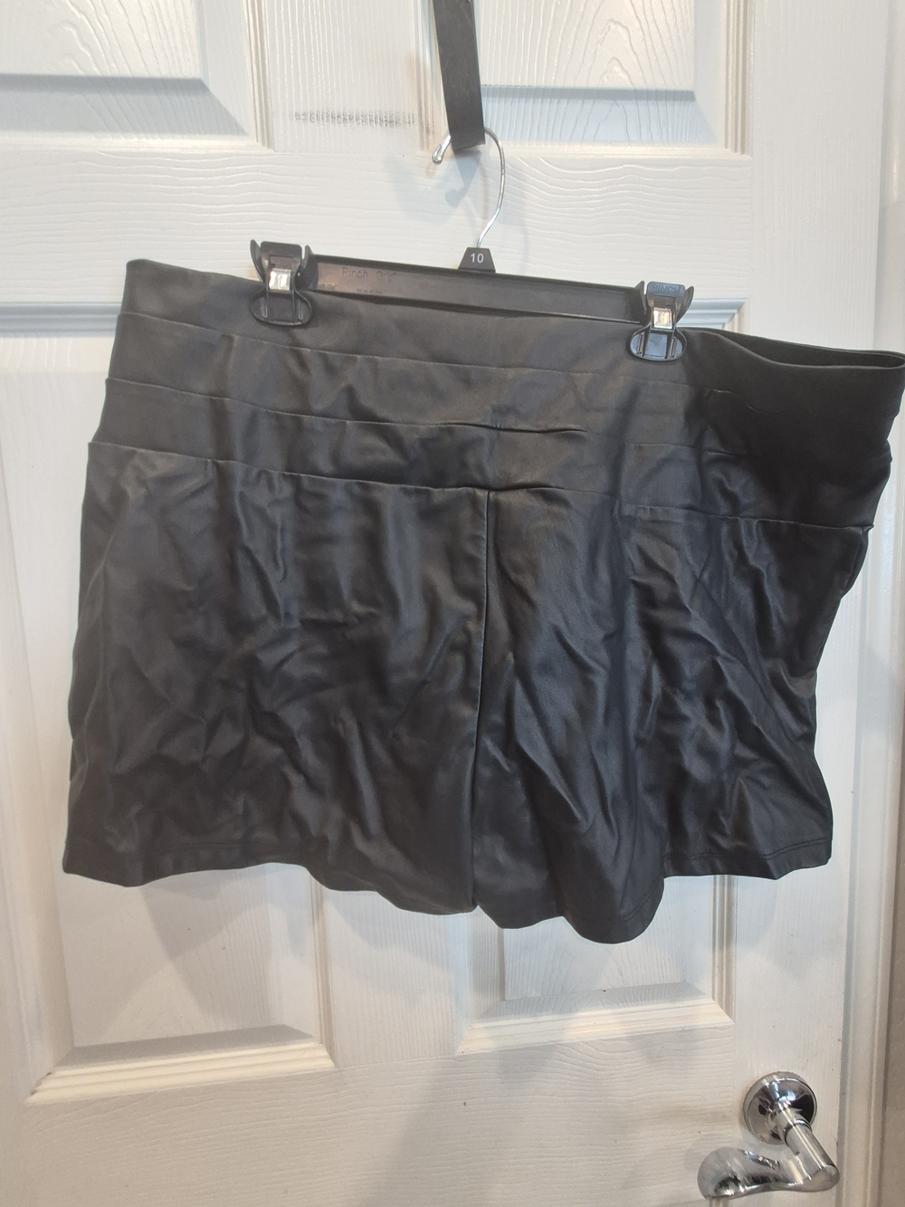 5/25 Fashion Nova Black Faux Leather Skort
